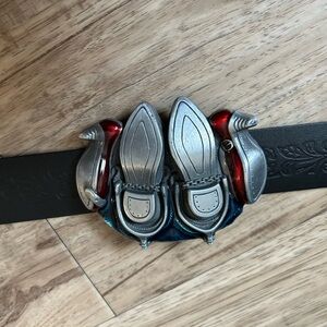 Western belt buckle naughty novelty cowboy cowgirl rodeo stampede silver tone